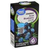 Great Value Sugar Free, Low Calorie ENERGY Blueberry Acai Drink Mix (Pack of 6)