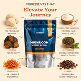 Mushroom Coffee with Collagen - Caramel Blend - Adaptogenic Instant Coffee for Energy, Focus, & Mental Clarity - Enhanced with Lion’s Mane, Chaga