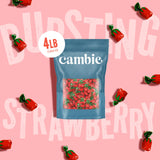 Strawberry Hard Candy Individually Wrapped by Cambie, 4 lbs of Strawberry Candy with a Deliciously Sweet Hard Exterior with a Soft, Fruit-Filled