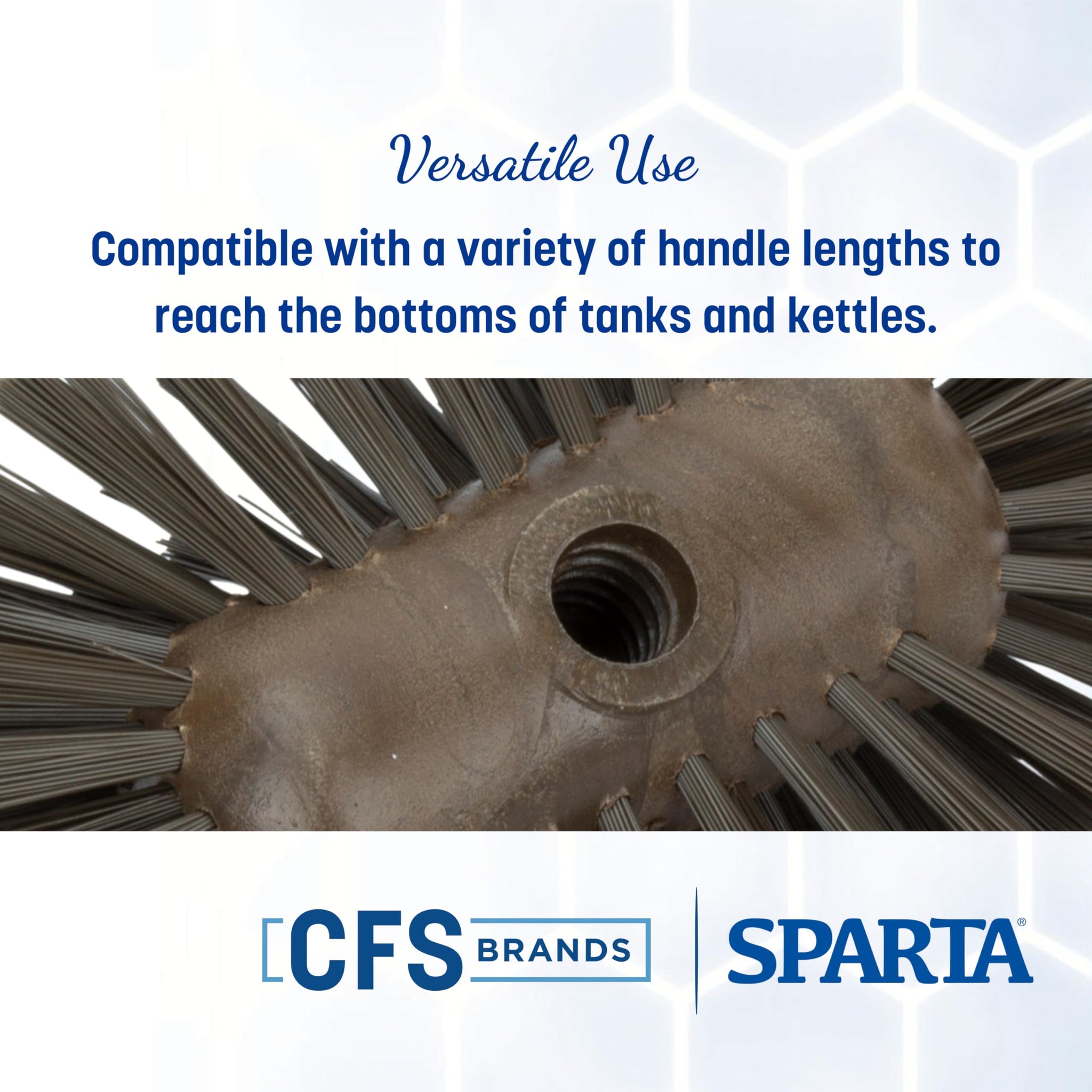 SPARTA Kettle Brush, Essential Scrubber with Flared Head for Cleaning Tanks and Kettles, 5.25" x 7.5", Brown