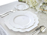 " OCCASIONS " 50 Plates Pack (25 Guests)-Heavyweight Wedding Party Disposable Plastic Plate Set -(25x10.5'' Dinner + 25x8'' Salad/Dessert) (Imperial