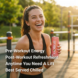Gorgie Energy Drink Sparkling Watermelon Spice - 12 fl oz Can (Pack of 2) - Alternative to Calculus Energy Drinks with a Random Item - 3 Items