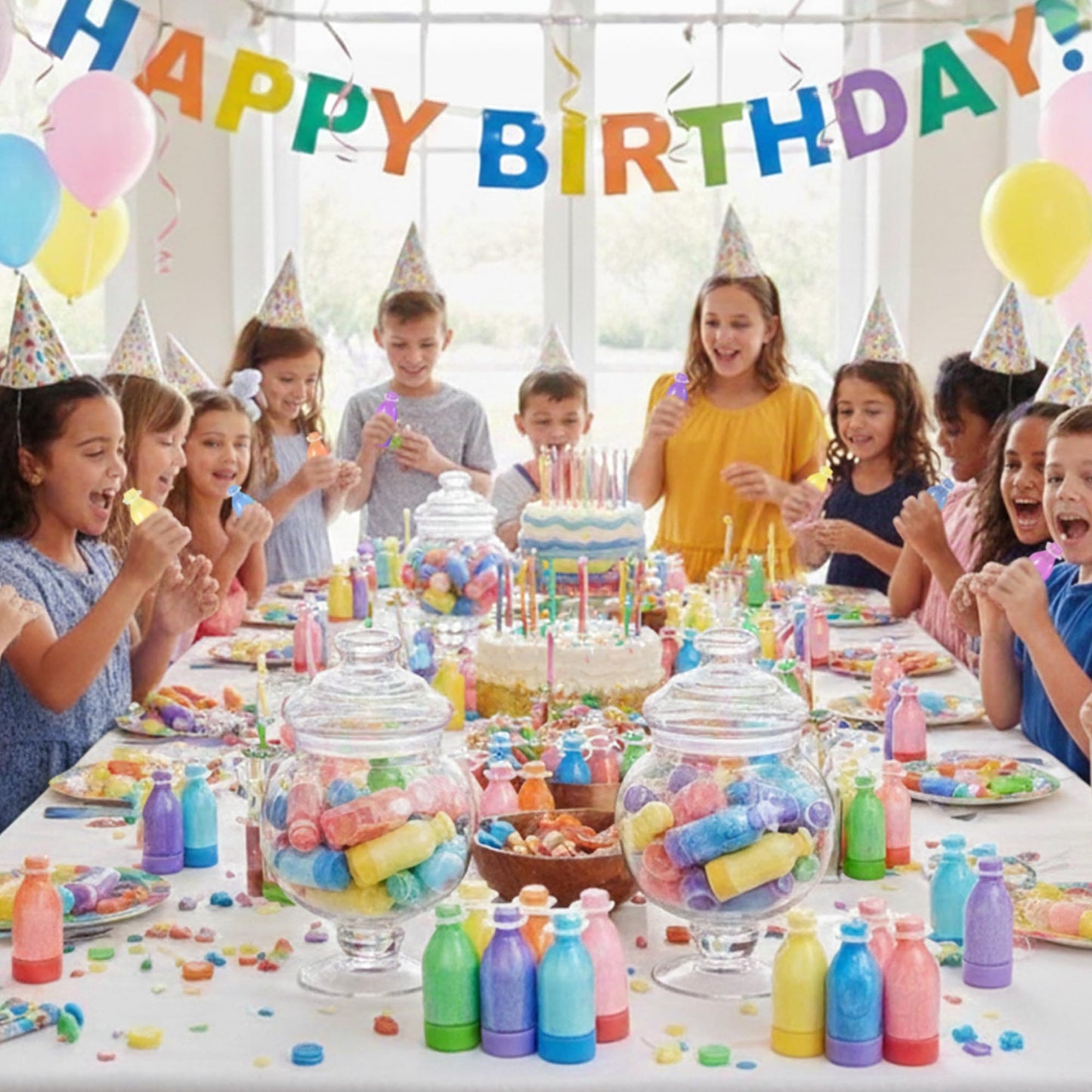 72-Count | Assorted Candy Powder Bottles - Fun Novelty Treats, Perfect for Party Favors and Goodie Bags, Gluten-Free & Kosher