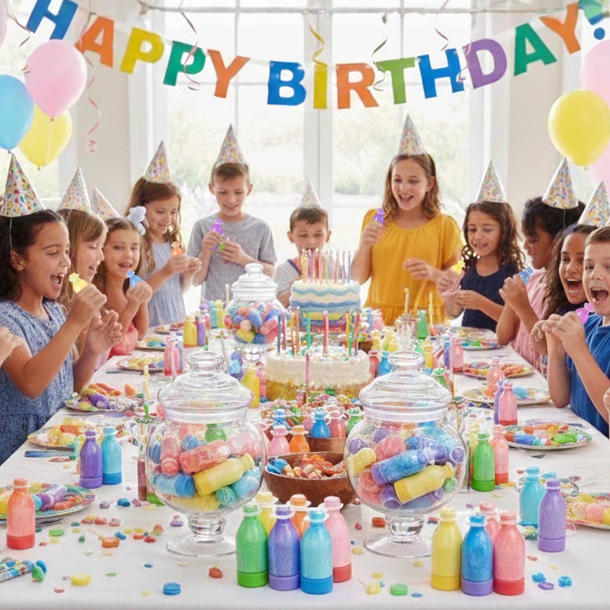 72-Count | Assorted Candy Powder Bottles - Fun Novelty Treats, Perfect for Party Favors and Goodie Bags, Gluten-Free & Kosher