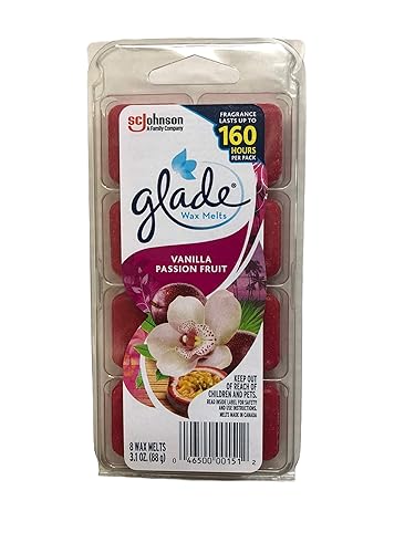 New Johnson Glade Wax Melts Vanilla Passion Fruit, 8 Ct, 3.1 Oz