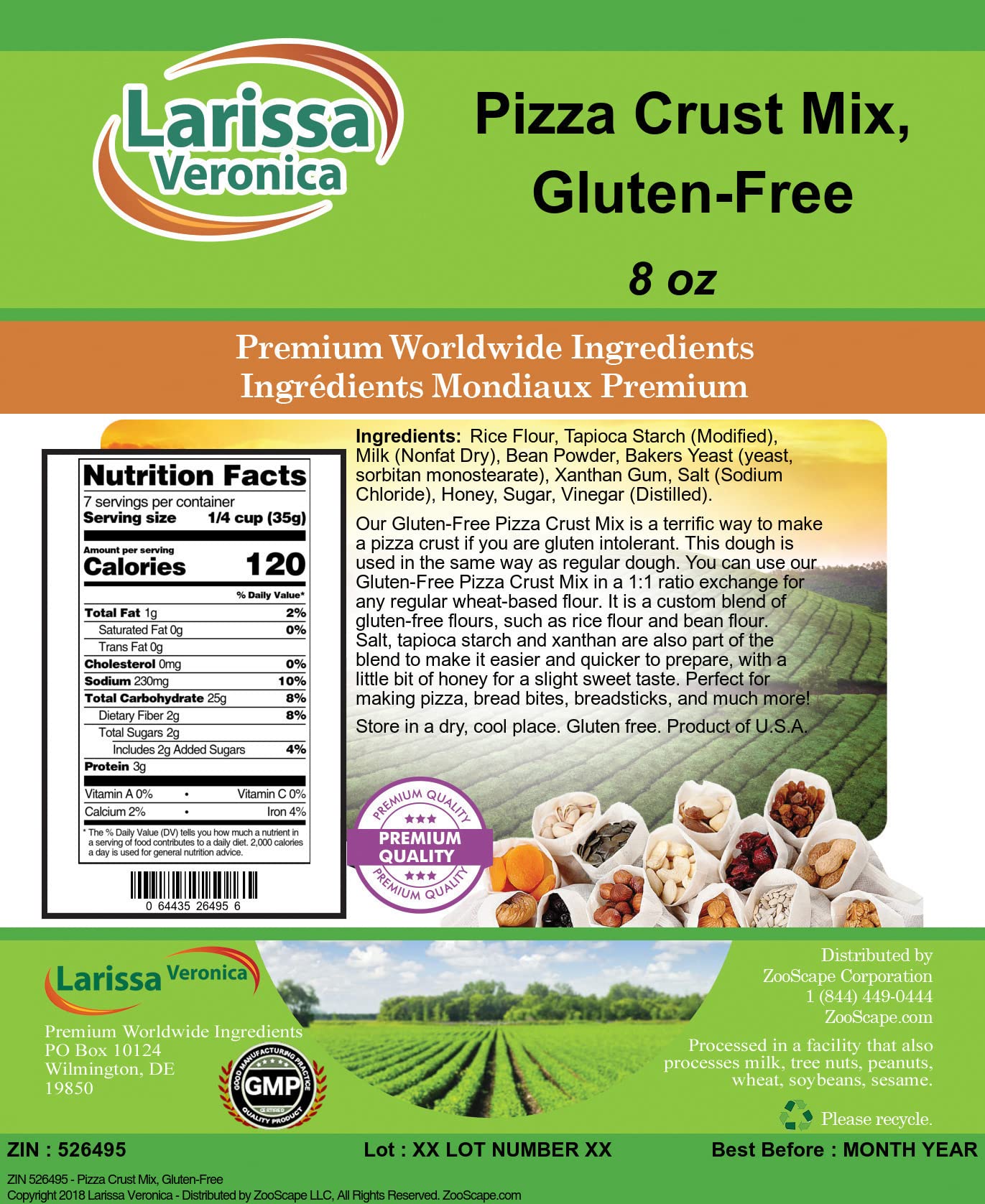 Pizza Crust Mix, Gluten-Free (8 oz, ZIN: 526495) - 2 Pack