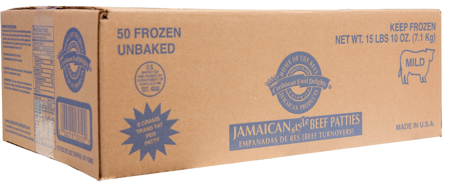 Jamaican Style Patties, Unbaked (Mild Beef, 1 Case)