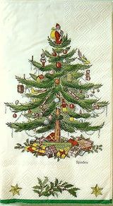 spxg32g Spode Christmas Tree Paper Guest Towels / Dinner Napkins, 32 Ct, Green Border by Spode