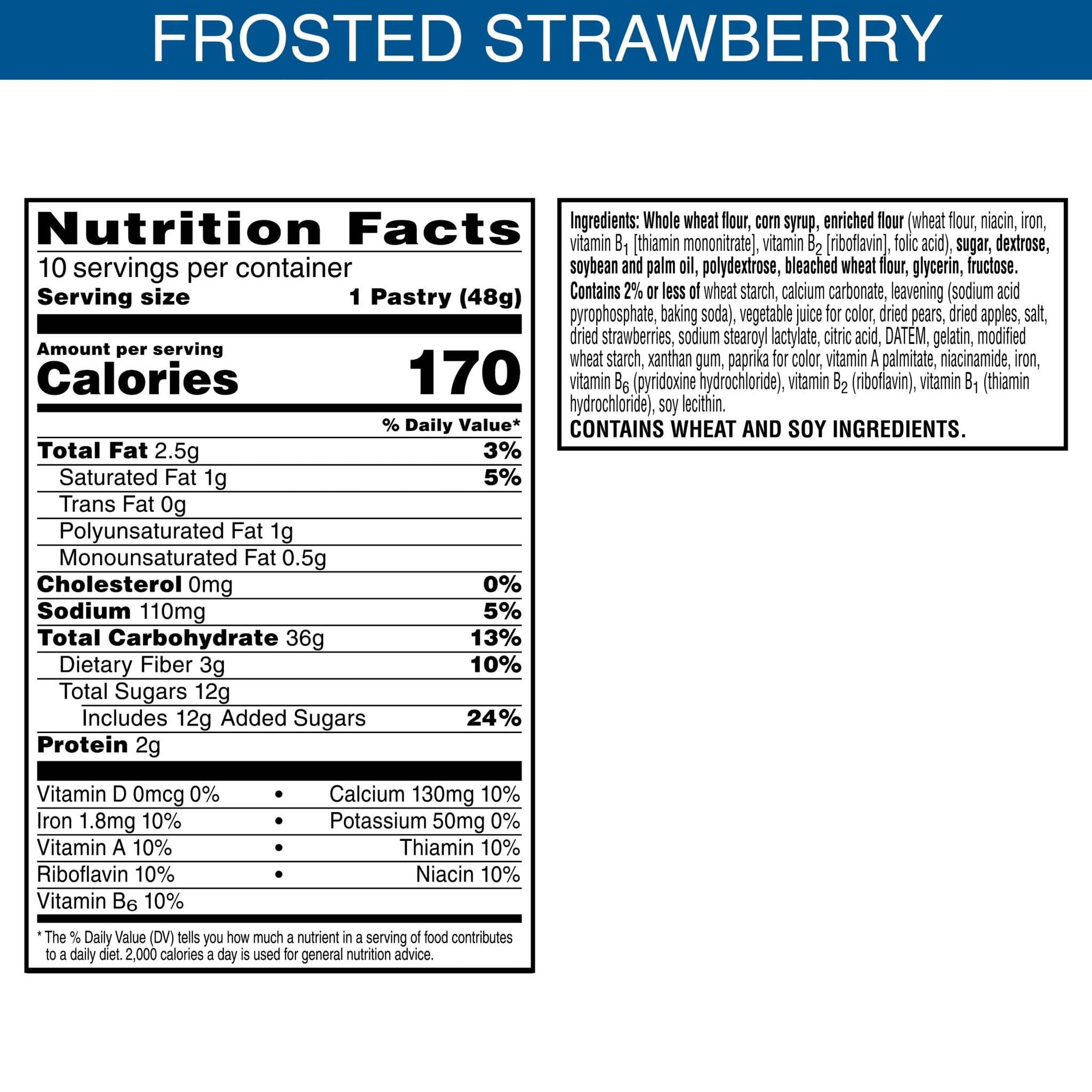 Pop-Tarts Toaster Pastries, Made with Whole Grain, School Lunch, Frosted Strawberry (120 Pop-Tarts)