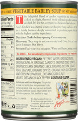 Amy's Organic Soups, Low Fat Vegetable Barley, 14.1 Ounce