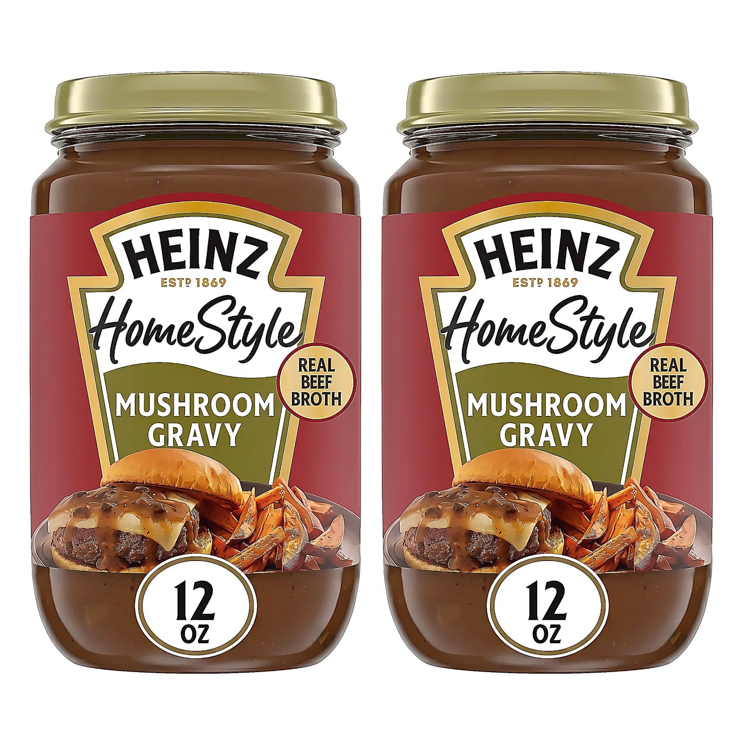 Heinz HomeStyle, Savory Mushroom Gravy, Everyday Gravy Meal Enhancer Thick Creamy Taste No Artificial Preservatives Quick Dinner Prep, 12 Ounce (Pack