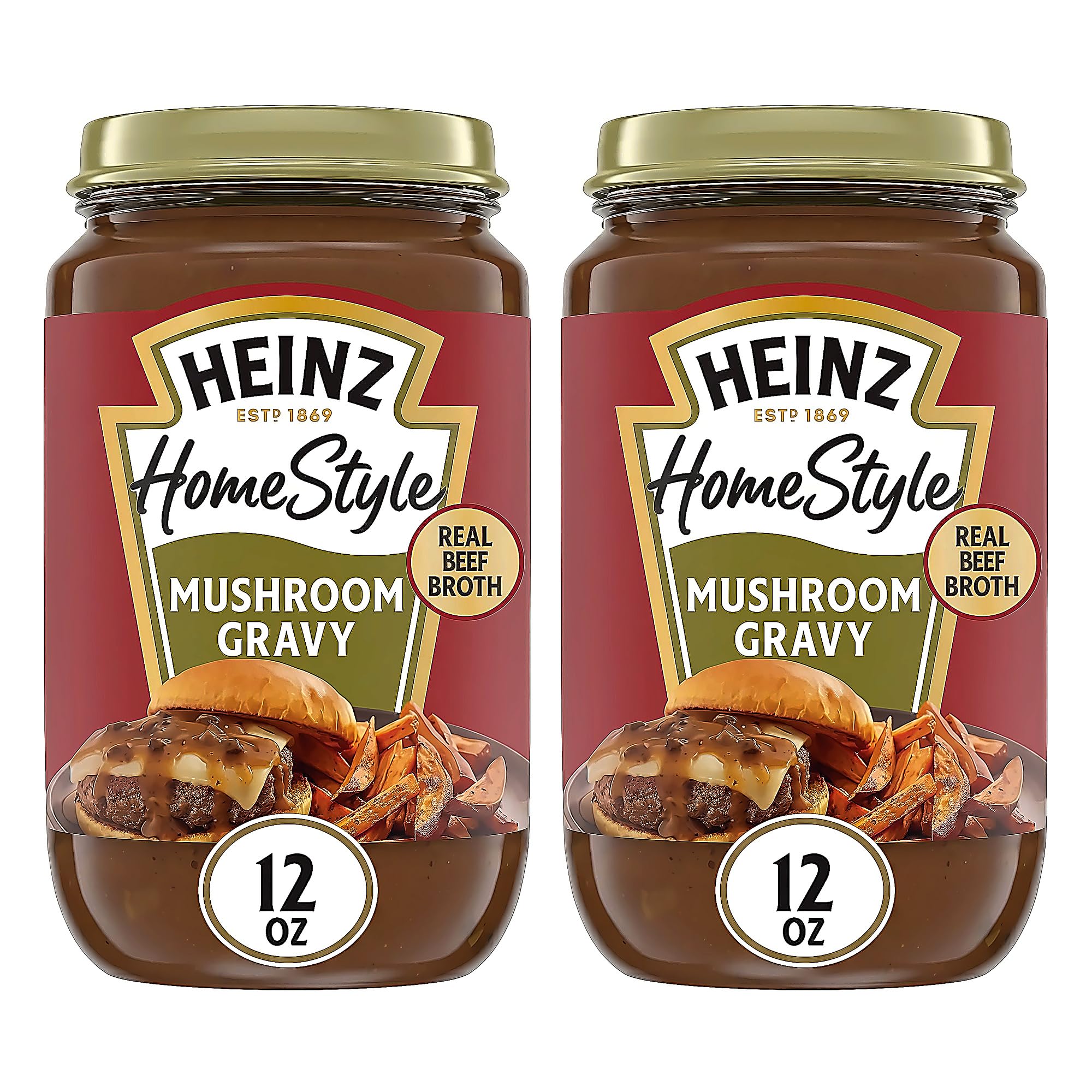 Heinz HomeStyle, Savory Mushroom Gravy, Everyday Gravy Meal Enhancer Thick Creamy Taste No Artificial Preservatives Quick Dinner Prep, 12 Ounce (Pack