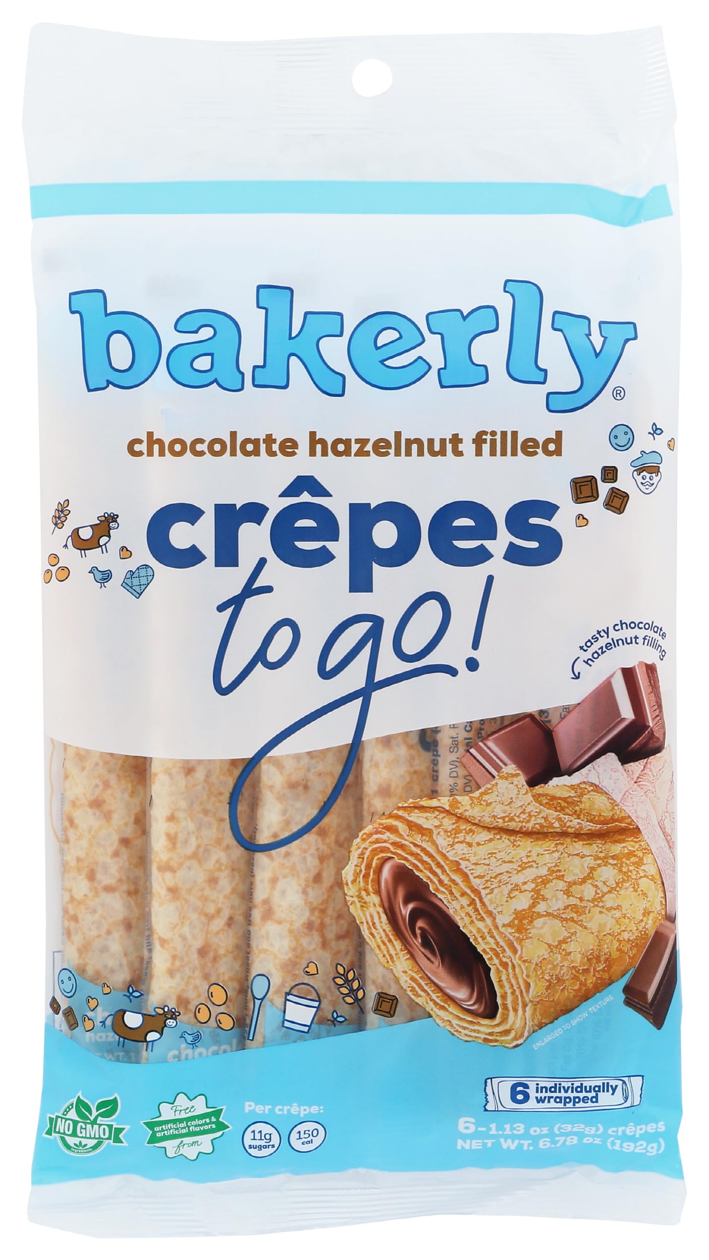 Bakerly, Crepe Chocolate Filled, 1.13 Ounce, 6 Pack