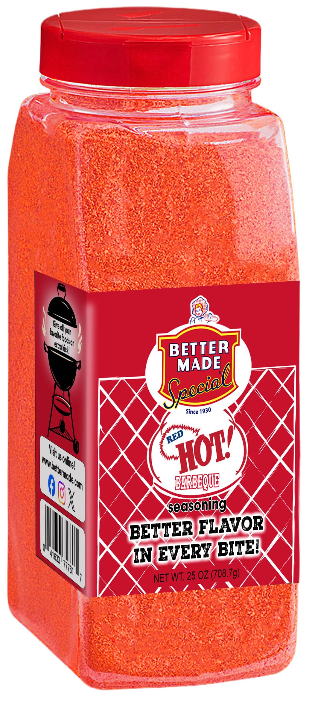 Better Made Flavored Seasoning Shaker Food Service 25oz Container (25OZ, HOT BBQ)