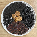 Black sesame walnut mulberry powder, grain Congee, black sesame walnut soup, instant soup, breakfast Congee, 17.64ounces, 1 can (500 grams)