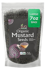 Jiva Organics Organic Black Mustard Seeds 7oz - Non-GMO, Gluten Free, Pungent & Aromatic Spice - 100% Raw & Natural