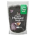 Jiva Organics Organic Black Mustard Seeds 7oz - Non-GMO, Gluten Free, Pungent & Aromatic Spice - 100% Raw & Natural