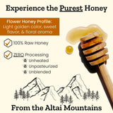 Altay Raw Flower Honey - 100% Pure, Unfiltered, Unpasteurized, Ethically Sourced - Glass Jar, 908g / 35.2oz