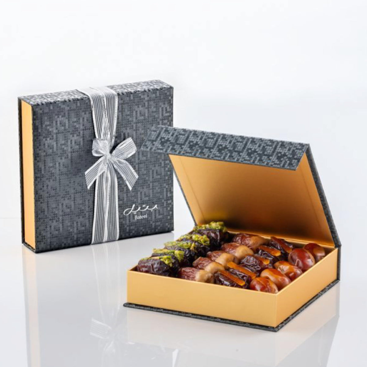 Bateel Black Sapphire Collection | Assorted Plain & Filled Dates | 20 Pieces | 11.7 oz