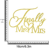 Finally Mr & Mrs Cake Topper,Wedding Anniversary Bridal Shower Party Decorations,Romantic Wedding Party Decorative Cake Toppers (golden)