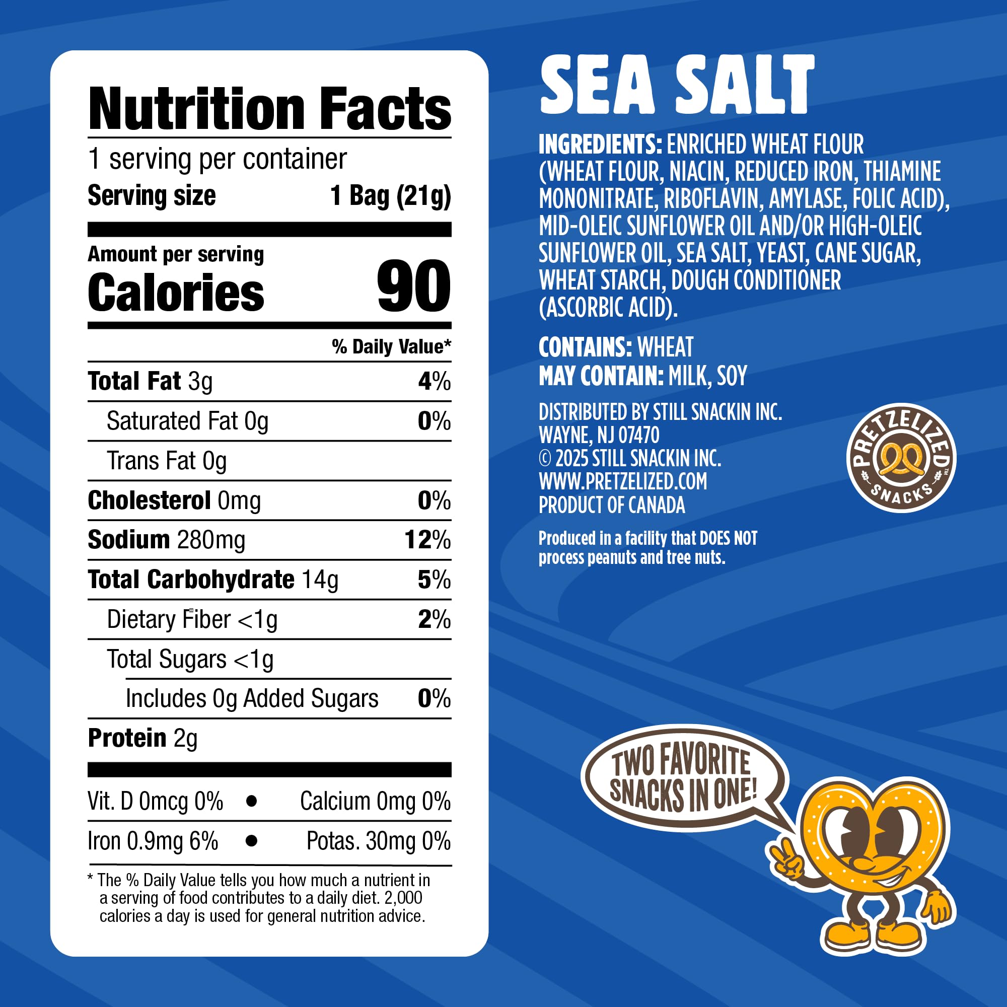 PRETZELIZED Snacks - Pretzel Snack Packs, Classic Sea Salt 0.75 oz Bags (Pack of 24)