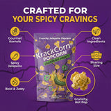 KrackCorn Popcorn, Jalapeno Flavored, Gourmet Snack, Gluten-Free, Non-GMO, No High Fructose, Non Guilty, Savoury and Spicy Kick, 8.5 oz, Pack of 3