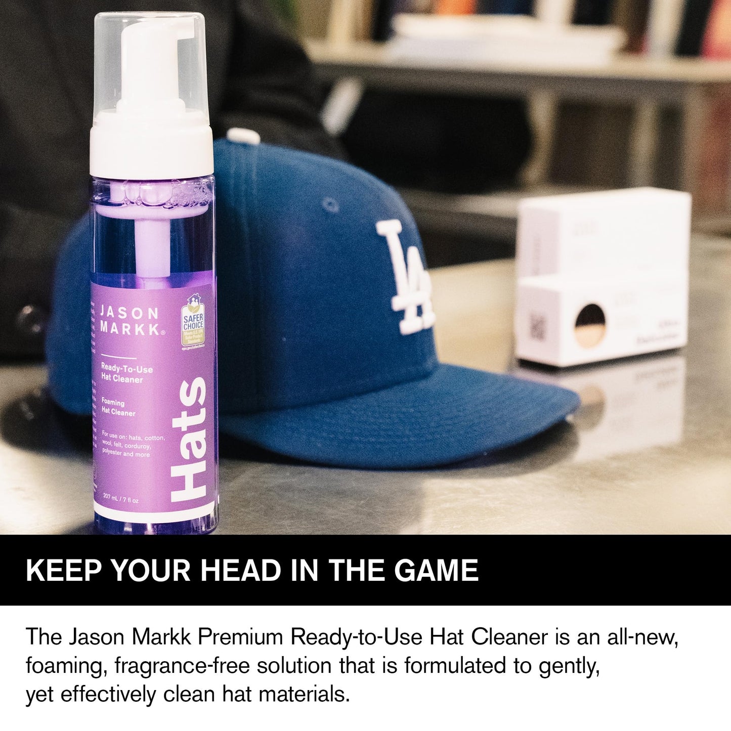 Jason Markk Ready-To-Use Foam Hat Cleaner, Ideal for Hat, Cap and Headwear Cleaning, Safe for Cotton, Wool, Felt, Corduroy, Polyester, 7oz