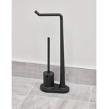 iDesign Cade BPA-Free Plastic Toilet Paper Bowl Brush Set, Tissue Stand Plus, Matte Black