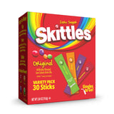 SINGLES TO GO! Skittles Variety Pack, Watertok Powdered Drink Mix, Zero Sugar, Low Calorie, Includes 4 Flavors: Green Apple, Strawberry, Grape