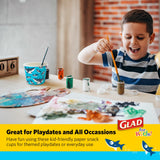 Glad for Kids Shark Paper Snack Bowls, Lids Not Included - Heavy Duty, Soak-Proof, Microwavable Kid-Friendly Disposable Snack Cups, No Lids Included