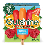 Outshine, No Sugar Added Strawberry, Tangerine & Raspberry Frozen Fruit Bars, 12 Count (Frozen)