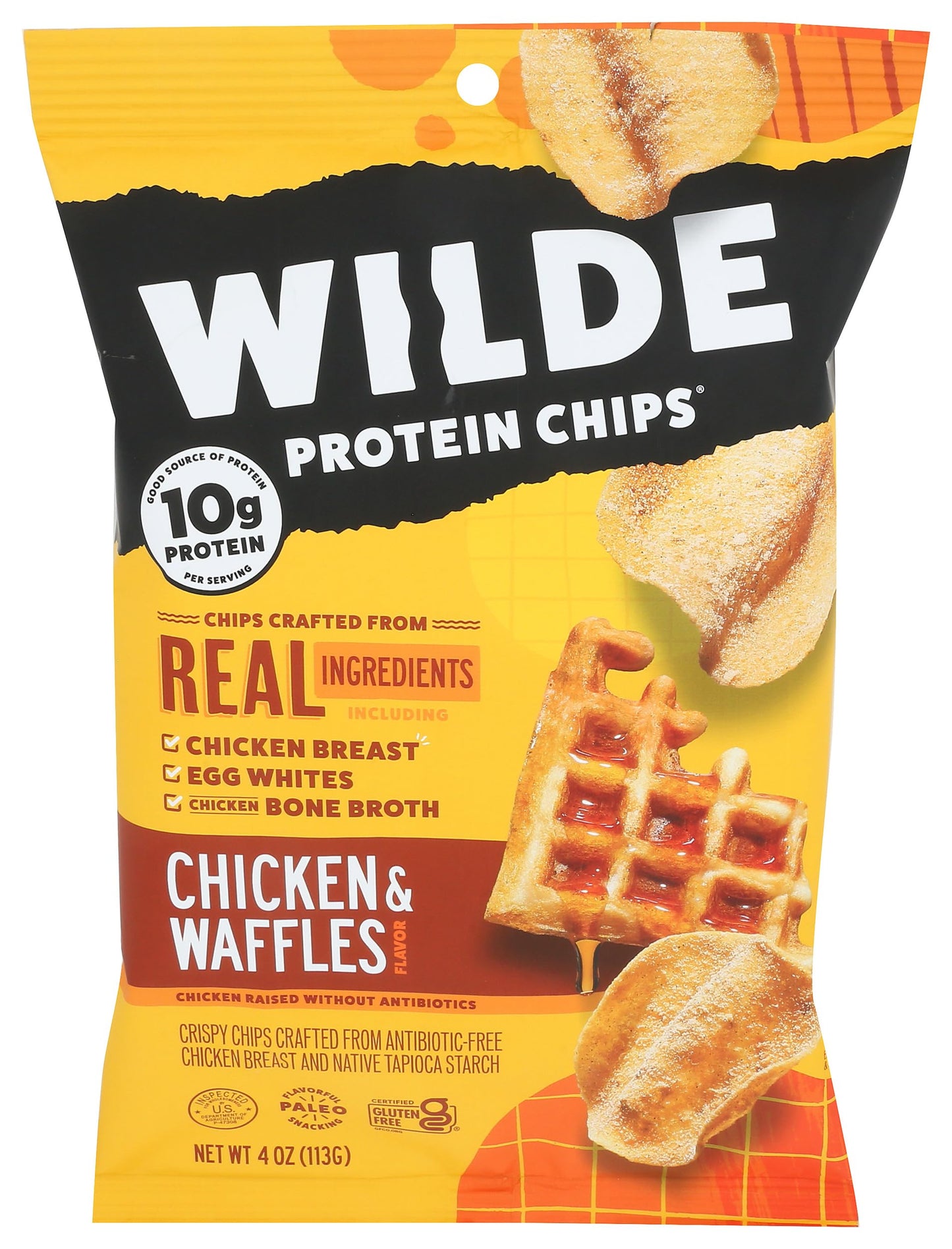 WILDE BRANDS Chicken Chips Chicken and Waffles, 4 OZ