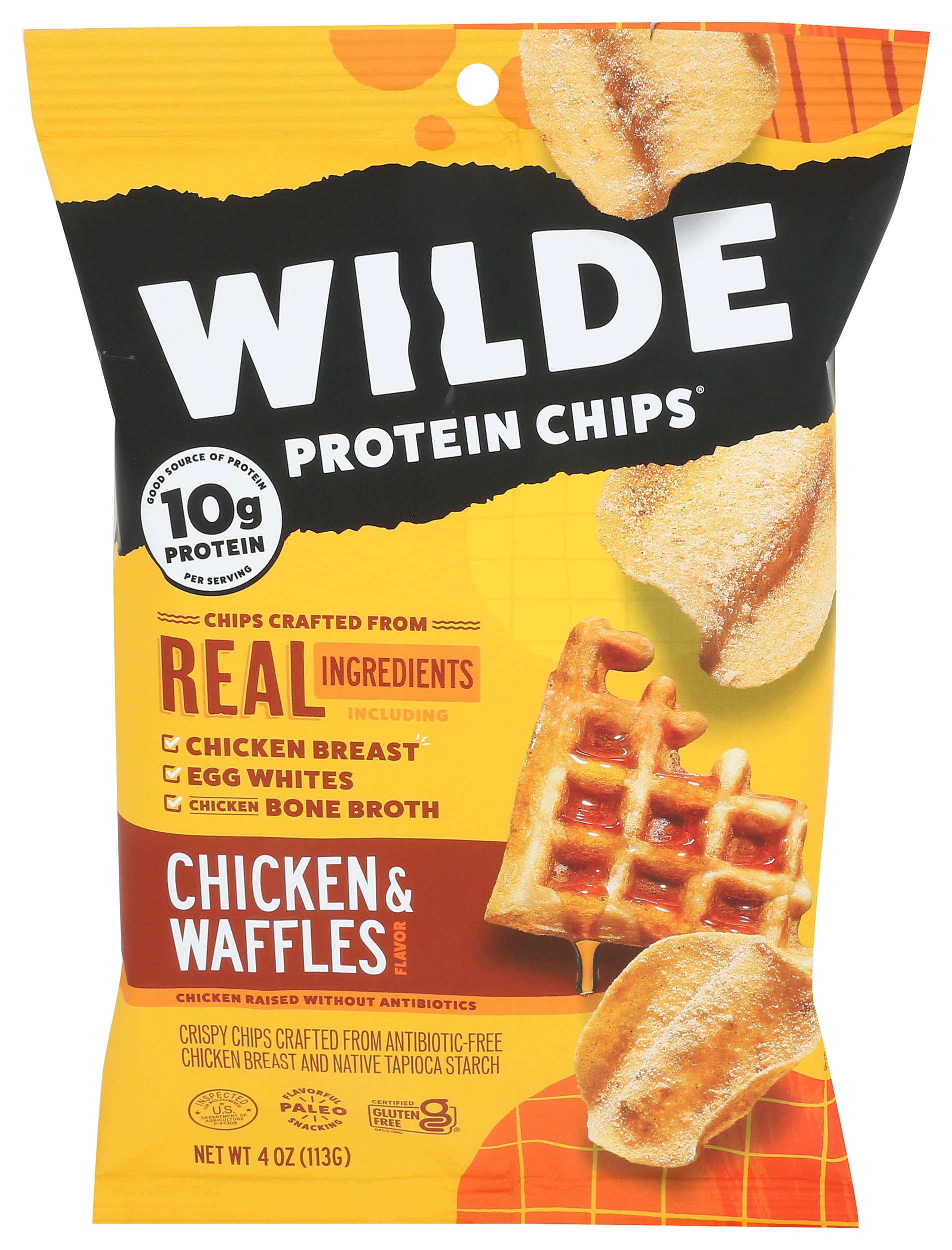 WILDE BRANDS Chicken Chips Chicken and Waffles, 4 OZ