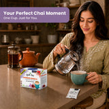 QuikTea Instant Saffron Masala Chai Tea Latte Unsweetened, 10 Single-Serve Sachets, Artisanal Indian Chai Latte Mix, Just Add Hot Water, Low Caffeine