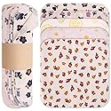 Mikccer Reusable Paper Towels Washable Roll, 25 Packs Washable Cotton Prints Flannel Paper Towels, 10 X 10in Super Soft, Absorbent, Fits All Holders
