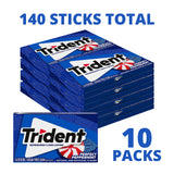Trident Perfect Peppermint Sugar Free Gum, 10 Packs of 14 Pieces (140 Total Pieces)
