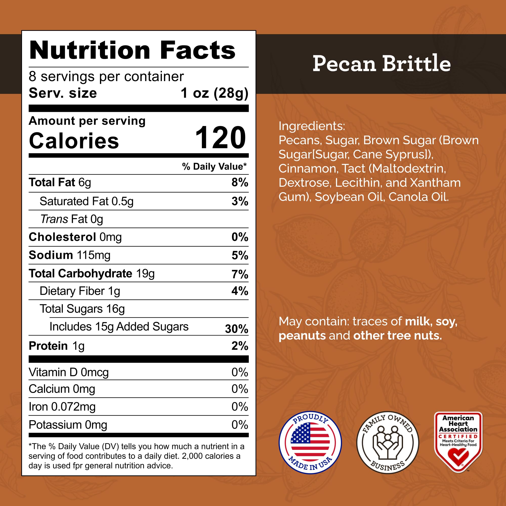 HUDSON PECAN COMPANY: Homemade Pecan Brittle | Crunchy, Handcrafted Southern Candy Made with Fresh Georgia Pecans, Perfect for Snacking, Sharing, or