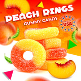 Peach Rings Gummy Candy, Soft and Chewy Snack (1 Pound Bag)