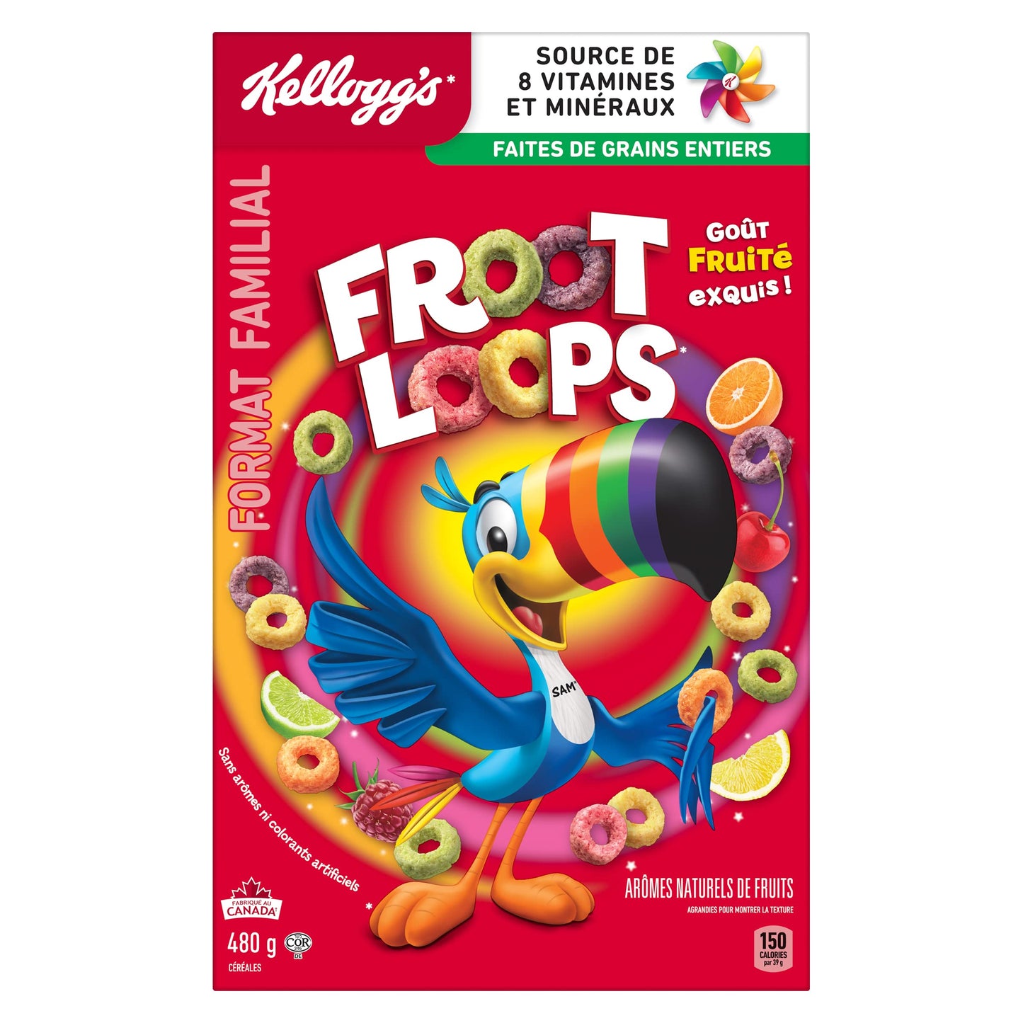 Kellogg's Froot Loops Cereal Family Size 480 g