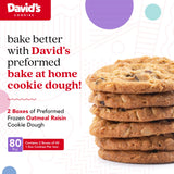 David's Cookies Preformed Frozen Cookie Dough - Oatmeal Raisin, Ready-to-Bake Cookies, 80 Count
