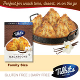 Tidbits Snacks To Go Vanilla Bean Macaroons - 5.25 oz. Family Size, Gourmet Gluten-Free Snack Treats, Delicious Vegan Dairy-Free Cookies