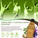 Nzuri Vida All-Natural Energy & Stress Support Tonic 10-in-1 Total Body Restoration Drink with Acai Berry, Cupuacu & Yerba Mate. Smooth Energy, Calm