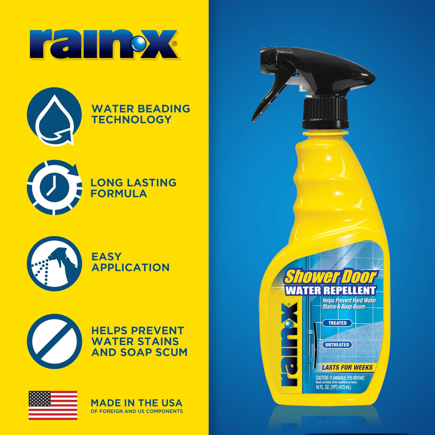 Rain-X 630542 Shower Door Water Repellent, Protects Glass Shower & Doors From Soap Residue And Hard Water Stains Leaving Your Bathroom Beautiful (Pack