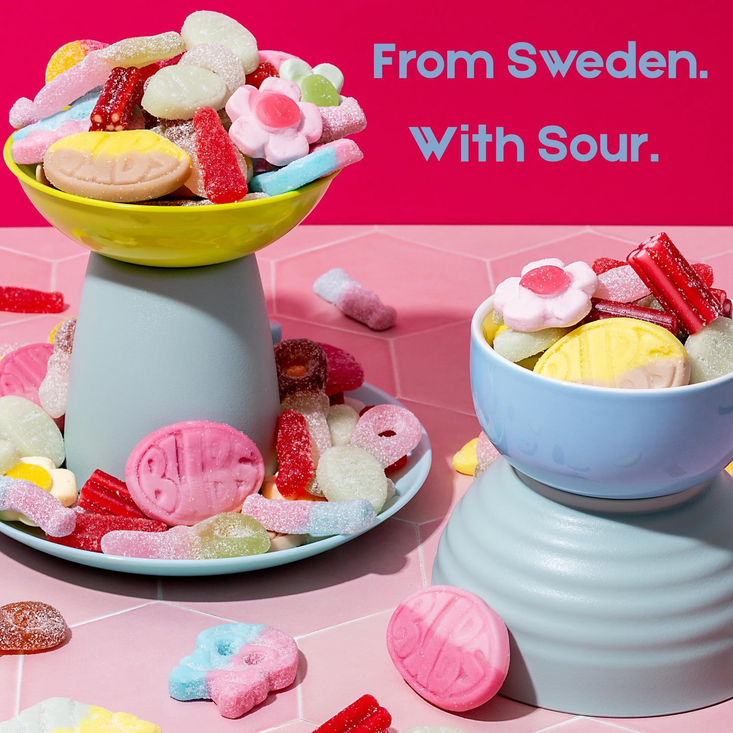 Bubs Swedish Candy Mix - Authentic Sweet and Sour Swedish Gummies - 1 Pound of Gummy Candy From Sweden - Bubs Rombs, Bubs Ovals, Big Swedish Candy