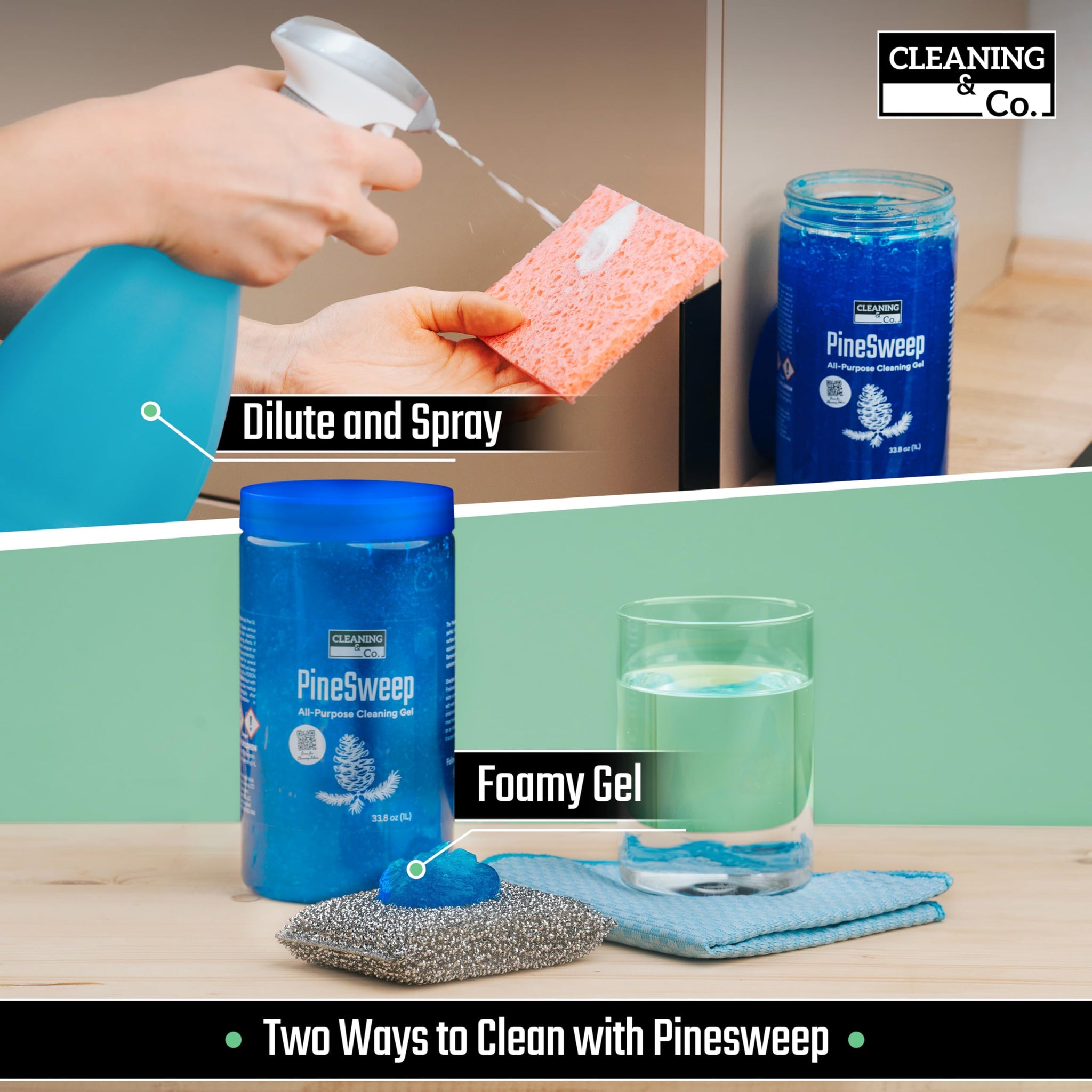 PineSweep All-Purpose Cleaning Gel with Pine Oil - Multipurpose Household Cleaner for Bathroom, Kitchen, Floors, Laundry & More, 33.8 Fl Oz