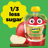 Mott's No Sugar Added Cinnamon Applesauce, 3.2 oz clear pouches, 12 pack