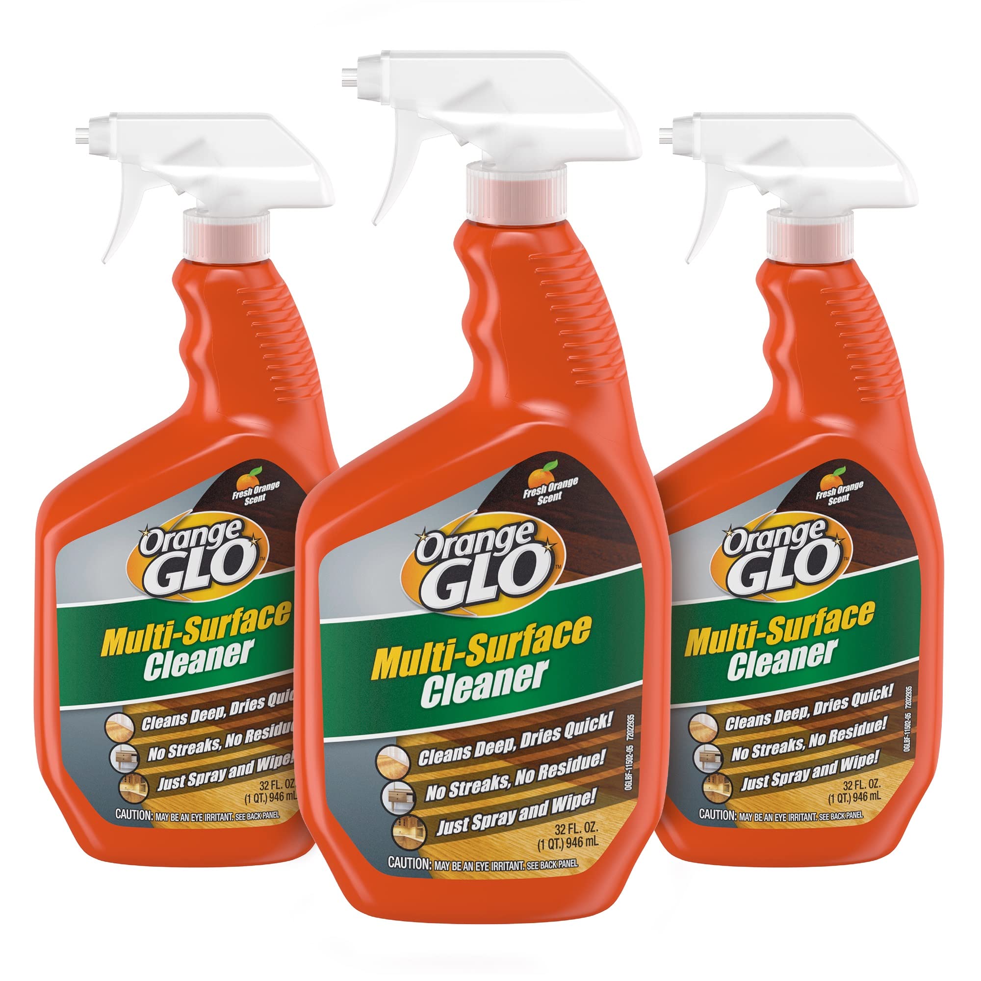 ORANGE GLO Multi-Surface Hardwood & Laminate Floor Cleaner, 32 Fl Oz, 3-pack.