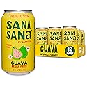 Sana Sana by Jarritos - Mexican Prebiotic Soda Soft Drinks, Guava (12 oz, 355ml) 12 Cans - 40 Calories, 10g of Fiber - Low Sugar - Natural Flavor Soda