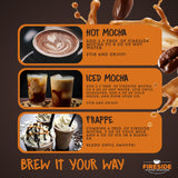 Fireside Coffee Irish Cream Cafe Mocha - Premium Instant Coffee Chocolate Blend - Versatile Caffeinated Drink Mix for Hot, Iced, Milkshake, and Mocha