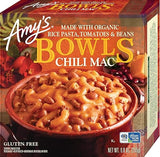 Amy's Frozen Meals, Chili Mac Bowl, Made With Organic Rice Pasta, Tomatoes and Beans, Microwave Meals, 9 Oz